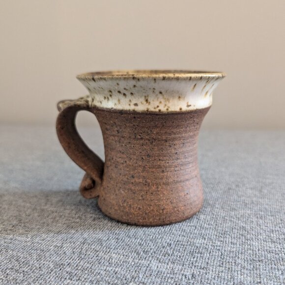 Other - Handmade Studio Pottery Mug, Brown with White and Green Spackle